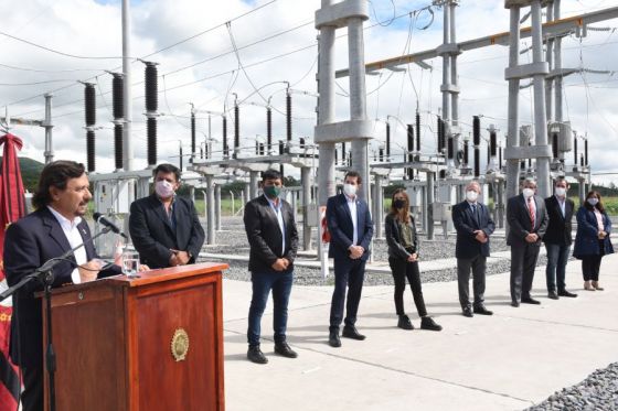 El gobernador Gustavo Sáenz y el ministro del Interior Eduardo de Pedro inauguraron la Estación Transformadora San Agustín.