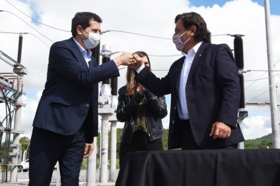 El gobernador Gustavo Sáenz y el ministro del Interior Eduardo de Pedro inauguraron la Estación Transformadora San Agustín.