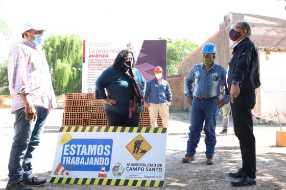 El ministro Sergio Camacho recorrió las obras en las que se invierten recursos provinciales y son coordinadas por la Municipalidad de Campo Santo.