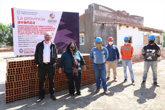 El ministro Sergio Camacho recorrió las obras en las que se invierten recursos provinciales y son coordinadas por la Municipalidad de Campo Santo.