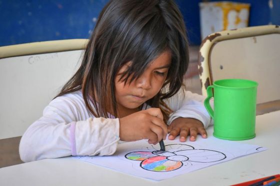 Consiste en la provisión de raciones de comida saludable y el dictado de talleres formativos y recreativos para niños y niñas de Nivel Inicial, Primario y menores de 5 años.