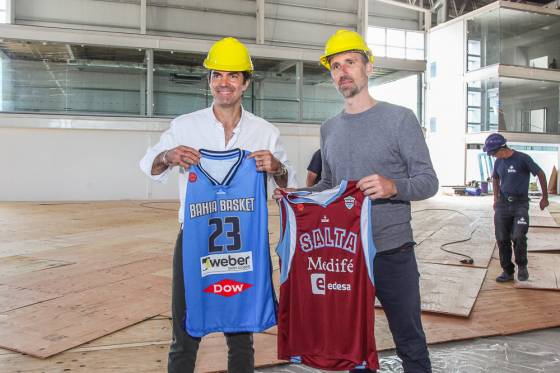 Urtubey recorrió la obra del centro deportivo de Weber Bahía Basket