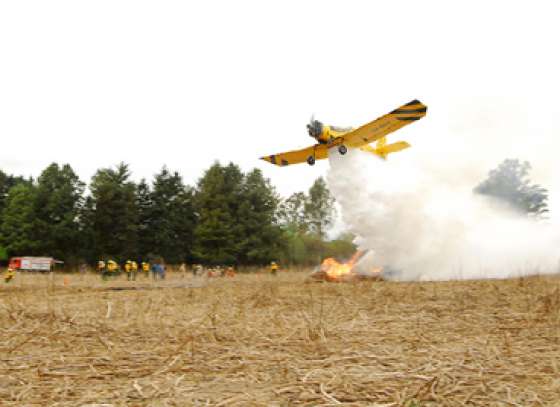 Defensa Civil realizó el ejercicio para control de incendios 