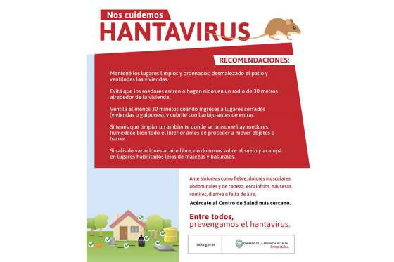 Insisten en extremar la limpieza de casas, patios y jardines para prevenir hantavirus