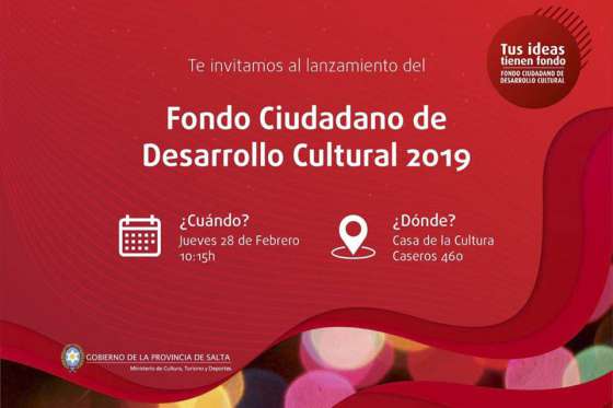 Presentarán hoy el Fondo Ciudadano de Desarrollo Cultural 2019