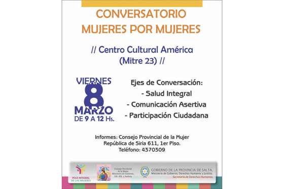 Mujeres conversarán sobre salud integral, participación ciudadana y comunicación