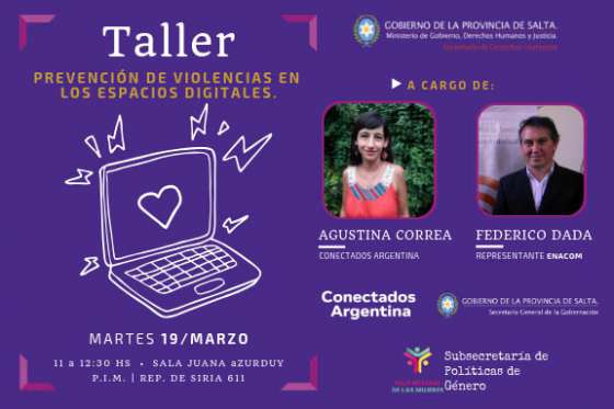 Dictarán hoy talleres sobre violencia de género digital y promoción digital de emprendimientos