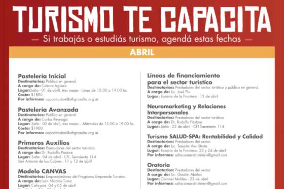 En abril continúan las actividades gratuitas de formación para prestadores turísticos