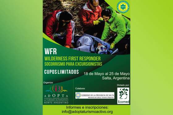 El 18 de mayo iniciará el curso Wilderness First Responder