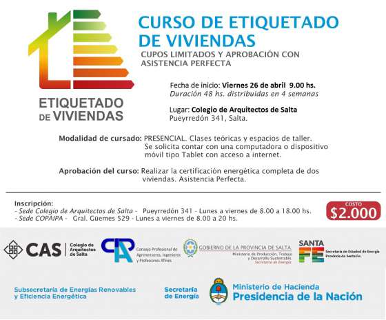 Última semana de inscripción para el curso de Etiquetado de Viviendas