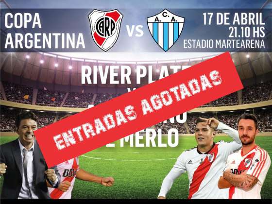 Copa Argentina: entradas agotadas para  presenciar River – Argentinos de Merlo