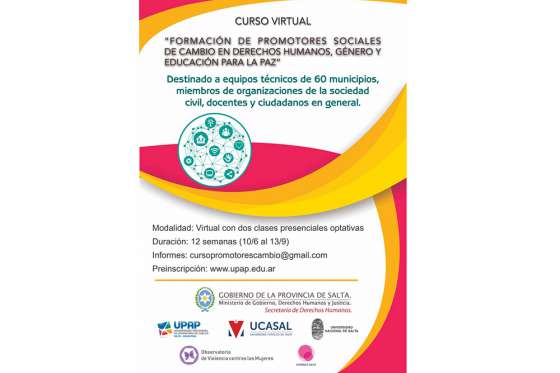 Inscripciones abiertas para la formación virtual de promotores sociales