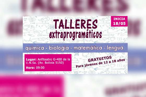 Hoy se realizará el lanzamiento de una nueva edición de los Talleres Extraprogramáticos