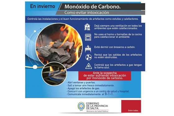 Salud Pública recuerda medidas de prevención para evitar intoxicaciones por monóxido de carbono