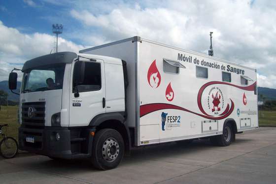 Colecta de sangre en la plaza de Rosario de Lerma