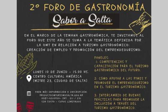 Hoy se realizará un nuevo Foro de Gastronomía Sabor a Salta