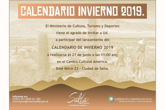 Hoy se realizará el lanzamiento del Calendario de Invierno 2019