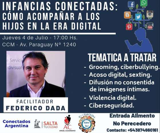 Llega a Salta la charla “Infancias conectadas: cómo acompañar a los hijos en la era digital”