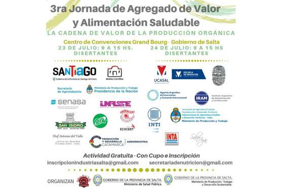 Organizan las terceras Jornadas de Valor Agregado y Alimentación Saludable