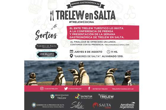 Presentan la Semana Gastronómica de Trelew en Salta