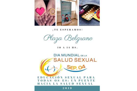 Realizarán difusión en plaza Belgrano por el Día Mundial de la Salud Sexual