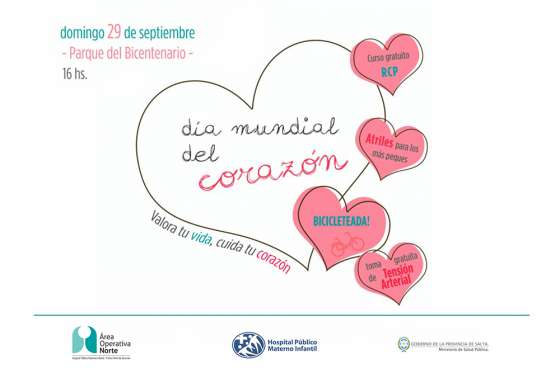 Se realizarán actividades por el Día Mundial del Corazón en el Parque del Bicentenario