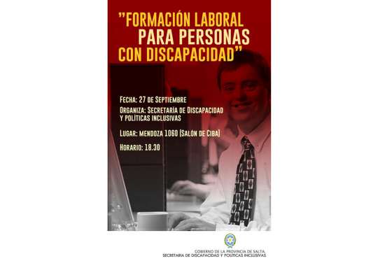 Realizarán hoy Jornada de Formación Laboral para Personas con Discapacidad