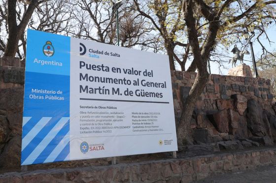 Inició la segunda etapa de obras de la puesta en valor del monumento al General Martín Miguel de Güemes