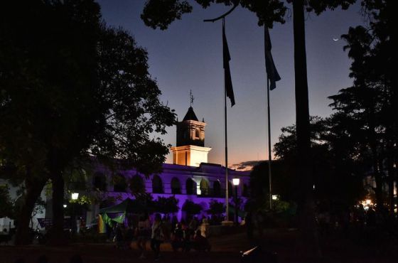 Distintos espacios de la ciudad se iluminaron por el Día Internacional de la Eliminación de la Violencia contra las Mujeres