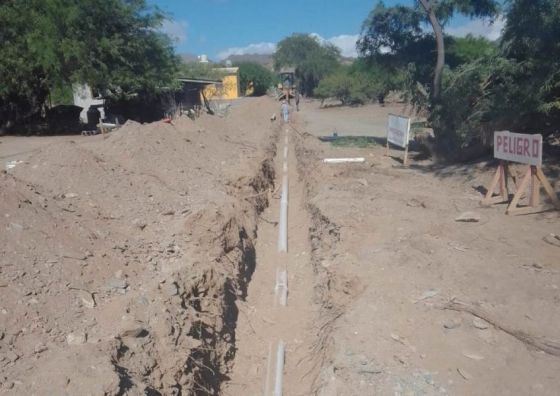 Obra de tratamiento de líquidos cloacales en Villa El Monte