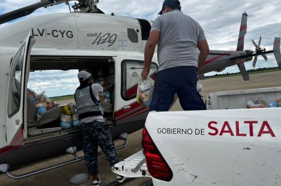 El Gobierno brinda asistencia aérea a familias aisladas por el temporal