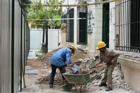 Obras en la escuela Urquiza.