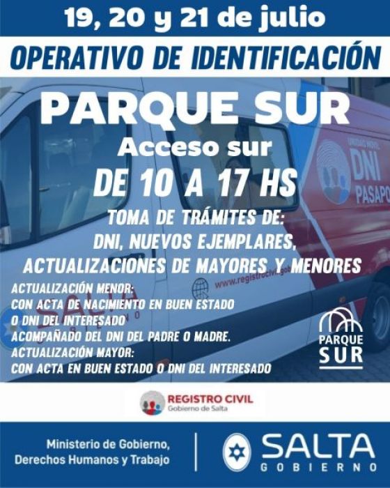 Inicia un nuevo operativo de identificación en el Parque Sur.