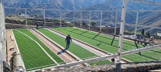 En Nazareno finaliza la construcción de un playón deportivo de primer nivel