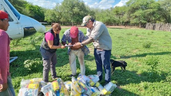 El Gobierno brindó asistencia aérea a familias aisladas por el temporal