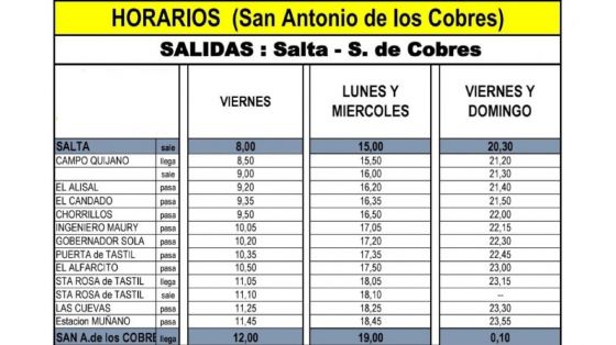 La AMT mejoró la frecuencia del colectivo para la Quebrada del Toro y el departamento de Los Andes