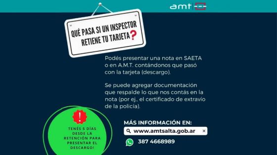 Pase Libre: Recomendaciones de AMT para el buen uso de las tarjetas con gratuidades