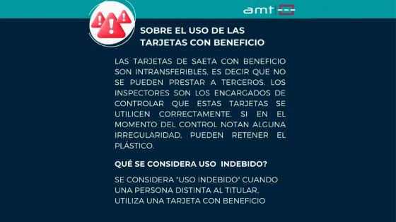 Pase Libre: Recomendaciones de AMT para el buen uso de las tarjetas con gratuidades