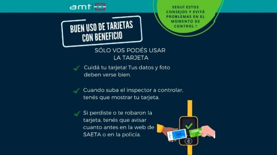 Pase Libre: Recomendaciones de AMT para el buen uso de las tarjetas con gratuidades