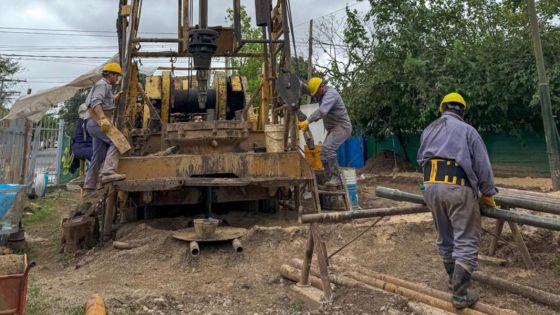 Etapa final de la obra del pozo de agua en el polideportivo Delmi