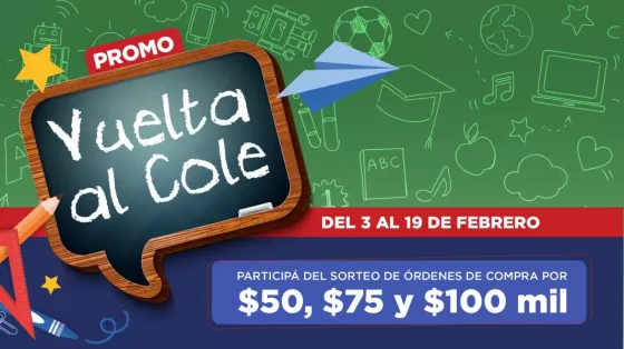 Este jueves 13 de febrero se realizará el primer sorteo de la promo “Vuelta al Cole”