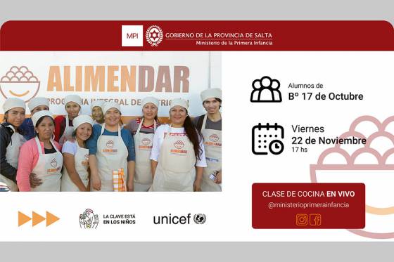 Alumnos de ALIMENDAR darán una clase de cocina en vivo por Instagram y Facebook