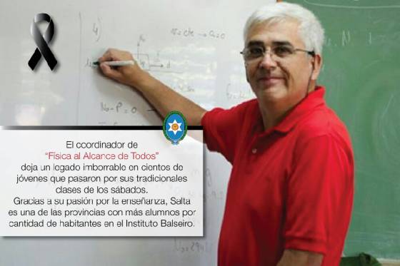 El Gobierno de Salta decretó duelo provincial por el fallecimiento del profesor Daniel Córdoba