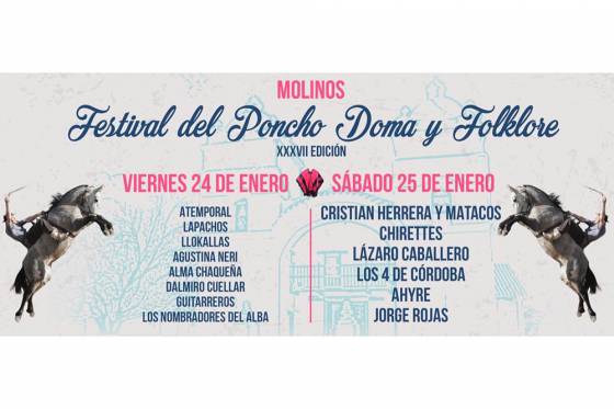 Este fin de semana se realizará el Festival del Poncho, Doma y Folclore en Molinos