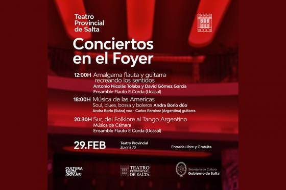 Continúan los Conciertos en el Foyer del Teatro Provincial