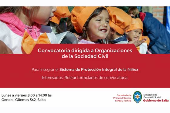 Convocan a organizaciones sociales que trabajan por los derechos de niños, niñas y adolescentes