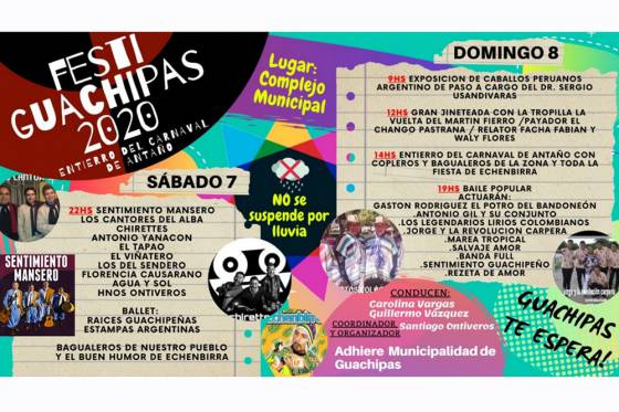 El sábado y domingo se realizará el Festi Guachipas 2020