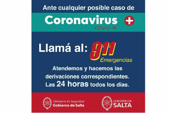 Ante cualquier posible caso de coronavirus se debe llamar al 9-1-1