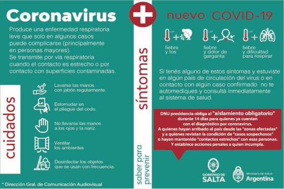 Coronavirus: Protocolo para salteños que regresen de otros países