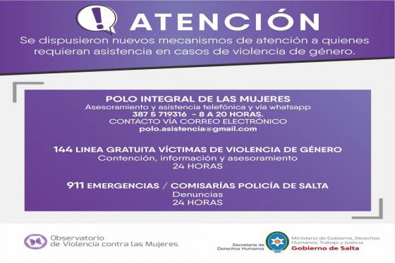 El Polo Integral de Mujeres brinda asistencia telefónica ante casos de violencia de género